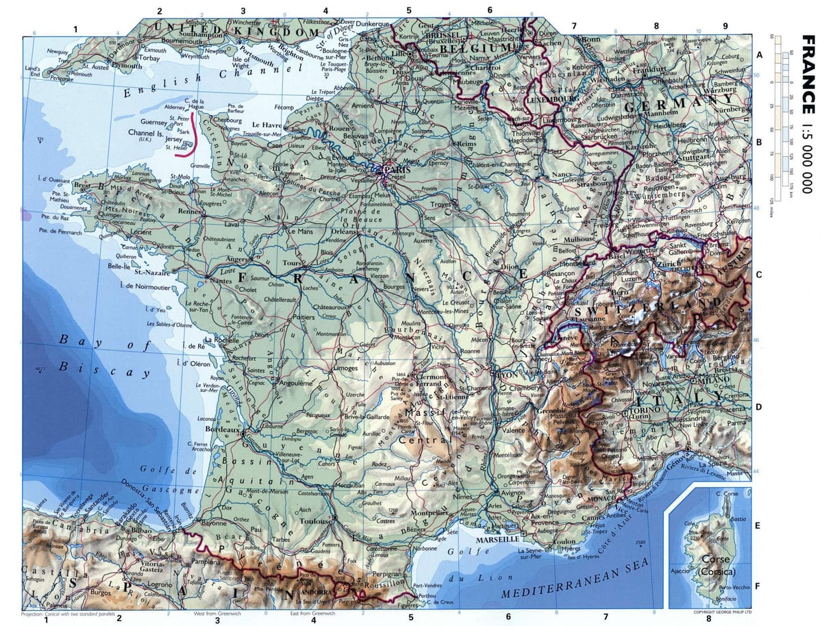 carte avec la France
