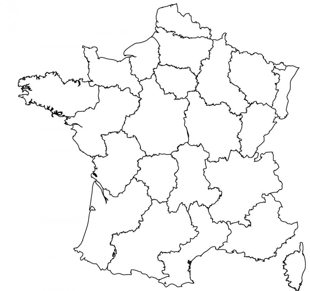 carte de France en noir et blanc