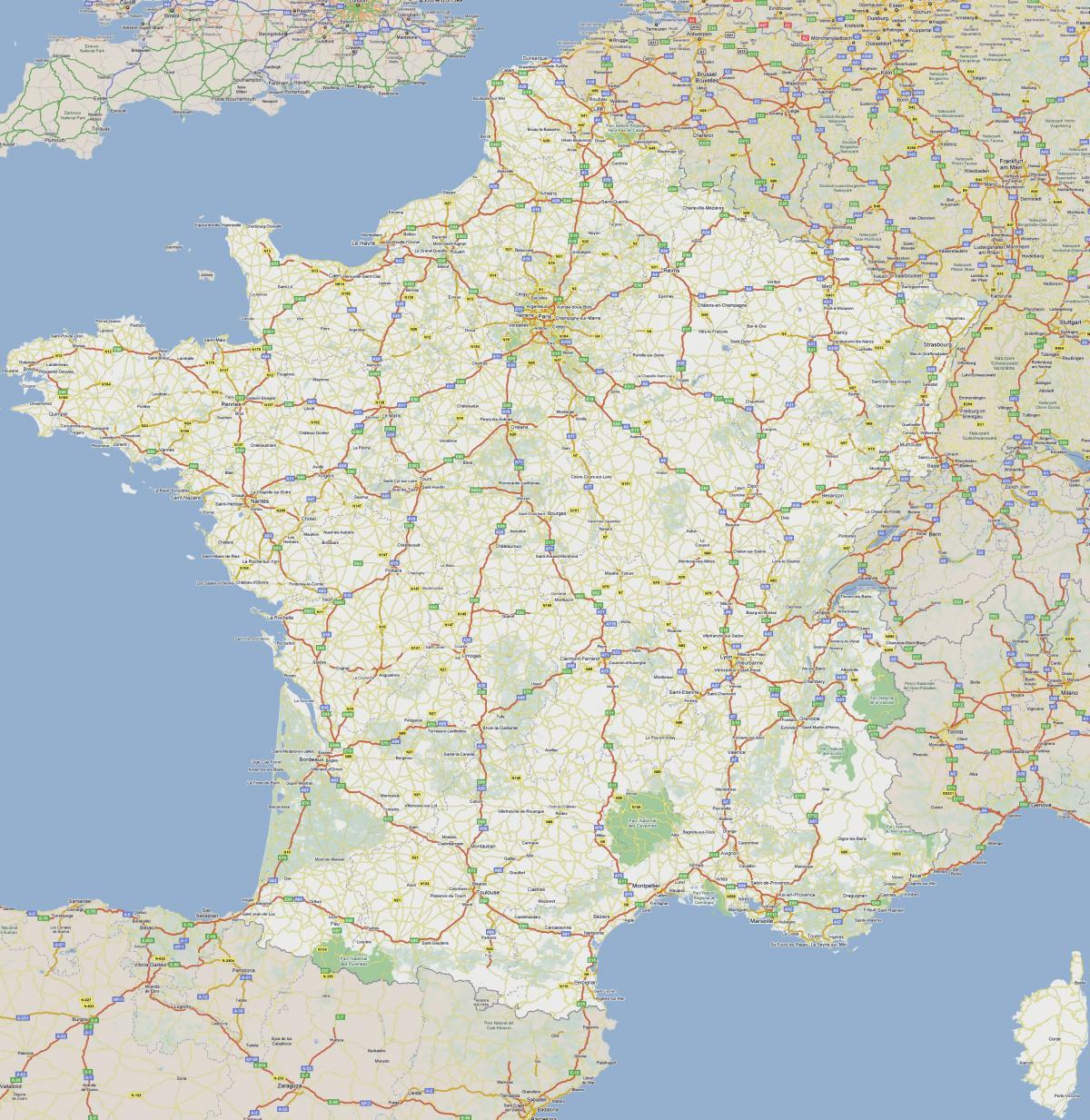 Carte de France des routes à péage