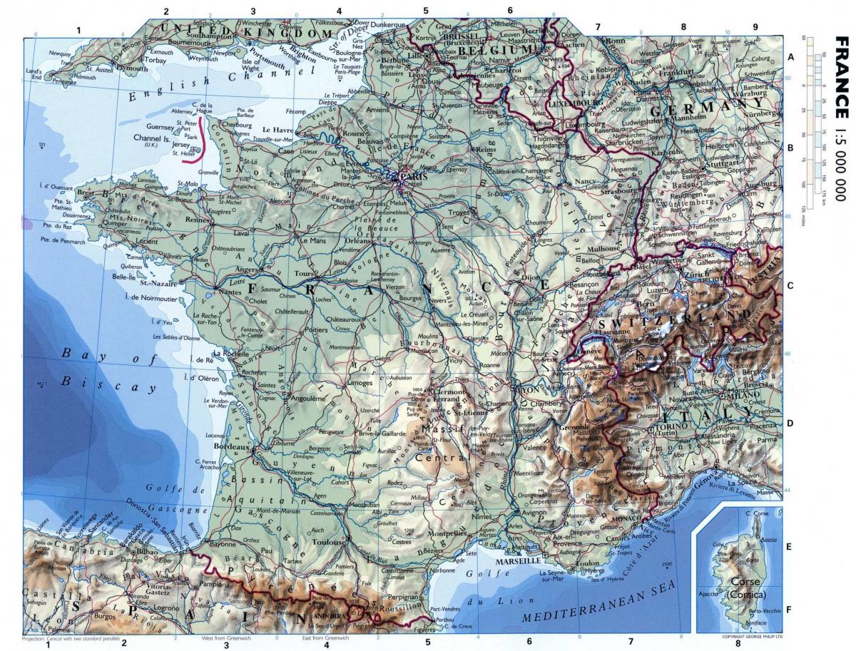 carte avec la France