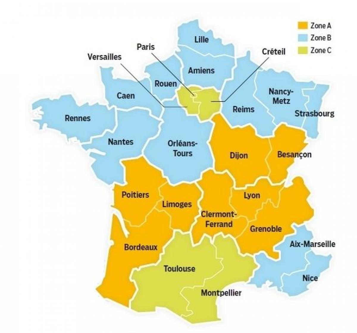 carte scolaire de la France