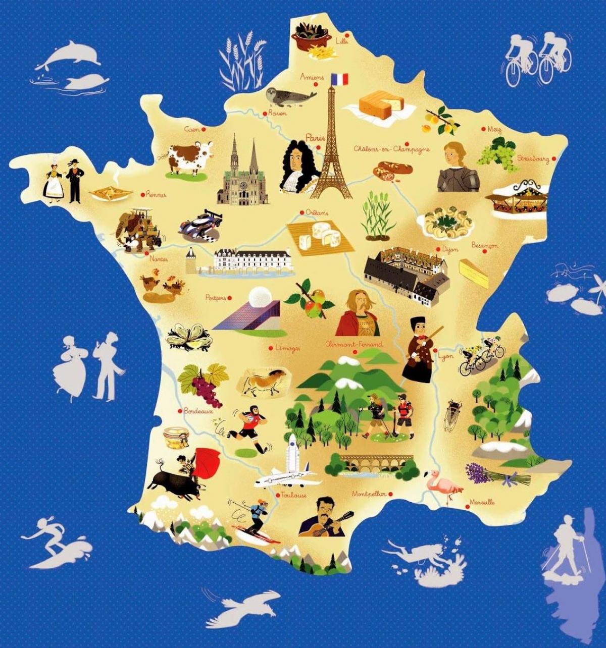 Carte de France des voyages