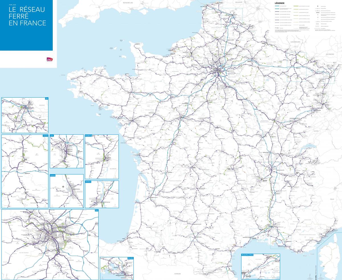 France rail carte détaillée de l'