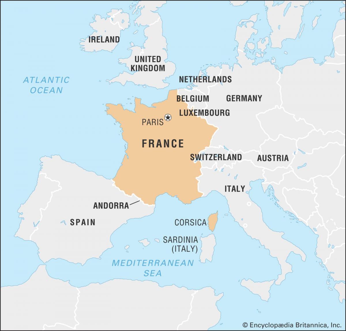 carte de France et dans les pays voisins