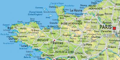 Carte de la France du nord-ouest