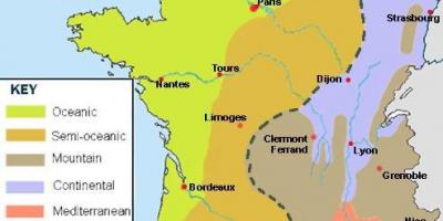 La carte de France du climat