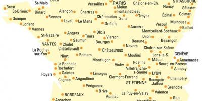 Carte de France avec toutes les villes