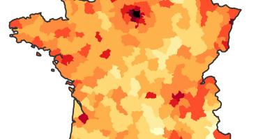 Carte de France de la population