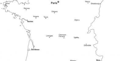 Carte de France de plan avec les villes