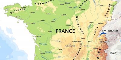 Les chaînes de montagnes en France map