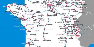 Carte de France tgv